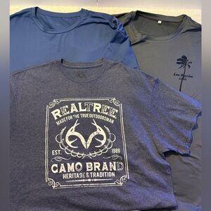 Men’s Realtree  Blue and Los Angeles Gray T-Shirts Bundle. Size XL.